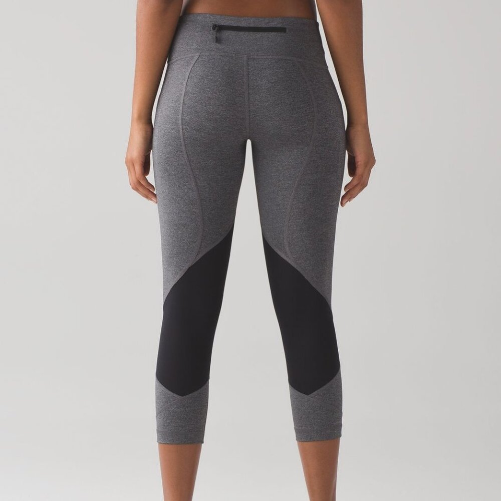 Lululemon Pace Rival Crop (19") Heathered Black / Heathered Slate